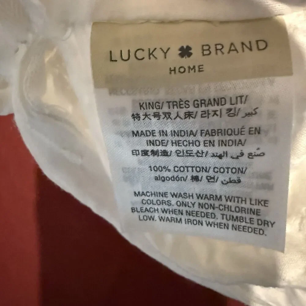 Lucky Brand Home White Duvet Set 2 Shams Taos Mateless King Country Cottage